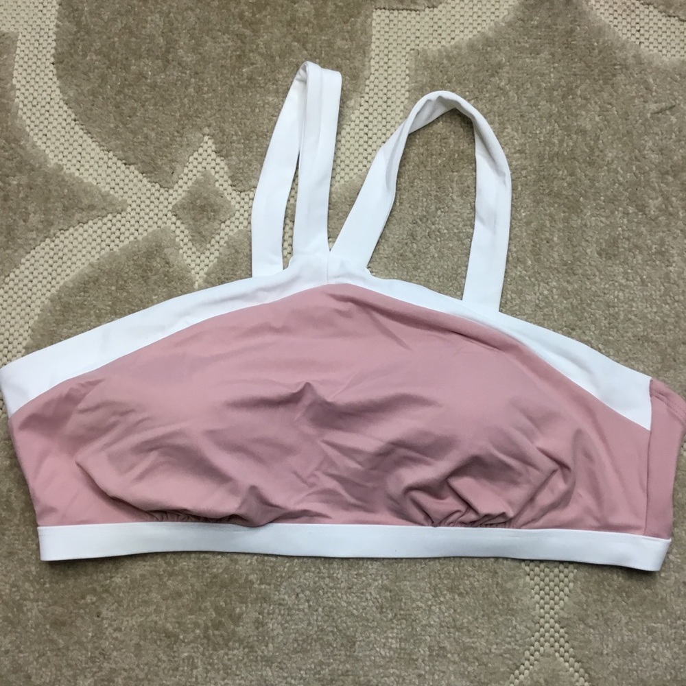 Coastal Blue Bikini Top Blush Pink Size Large NWT Fits Like M
